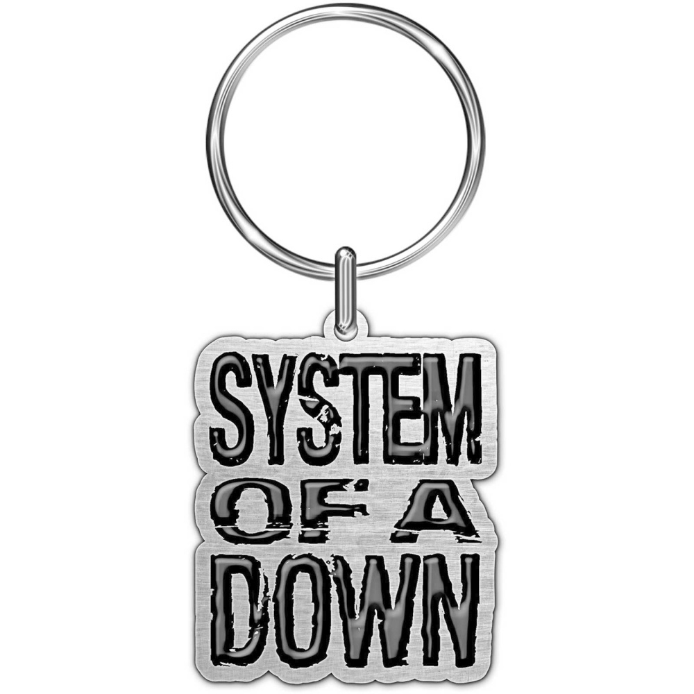 System Of A Down - Logo Schlüsselring - Silberfarben/Schwarz